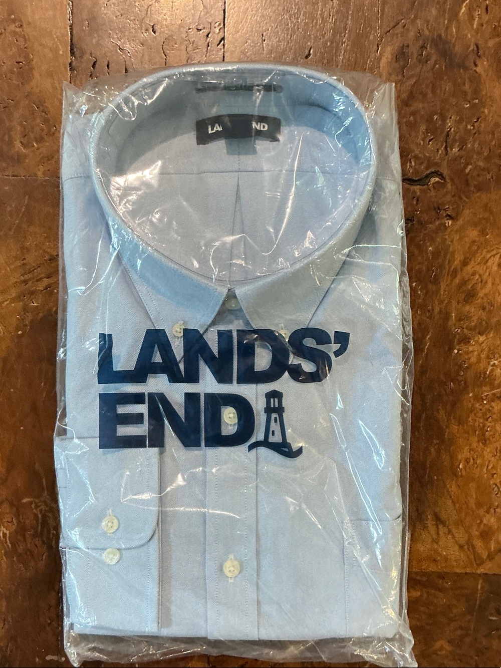 Lands' End Light Blue Men's Button-Down Dress Shirt